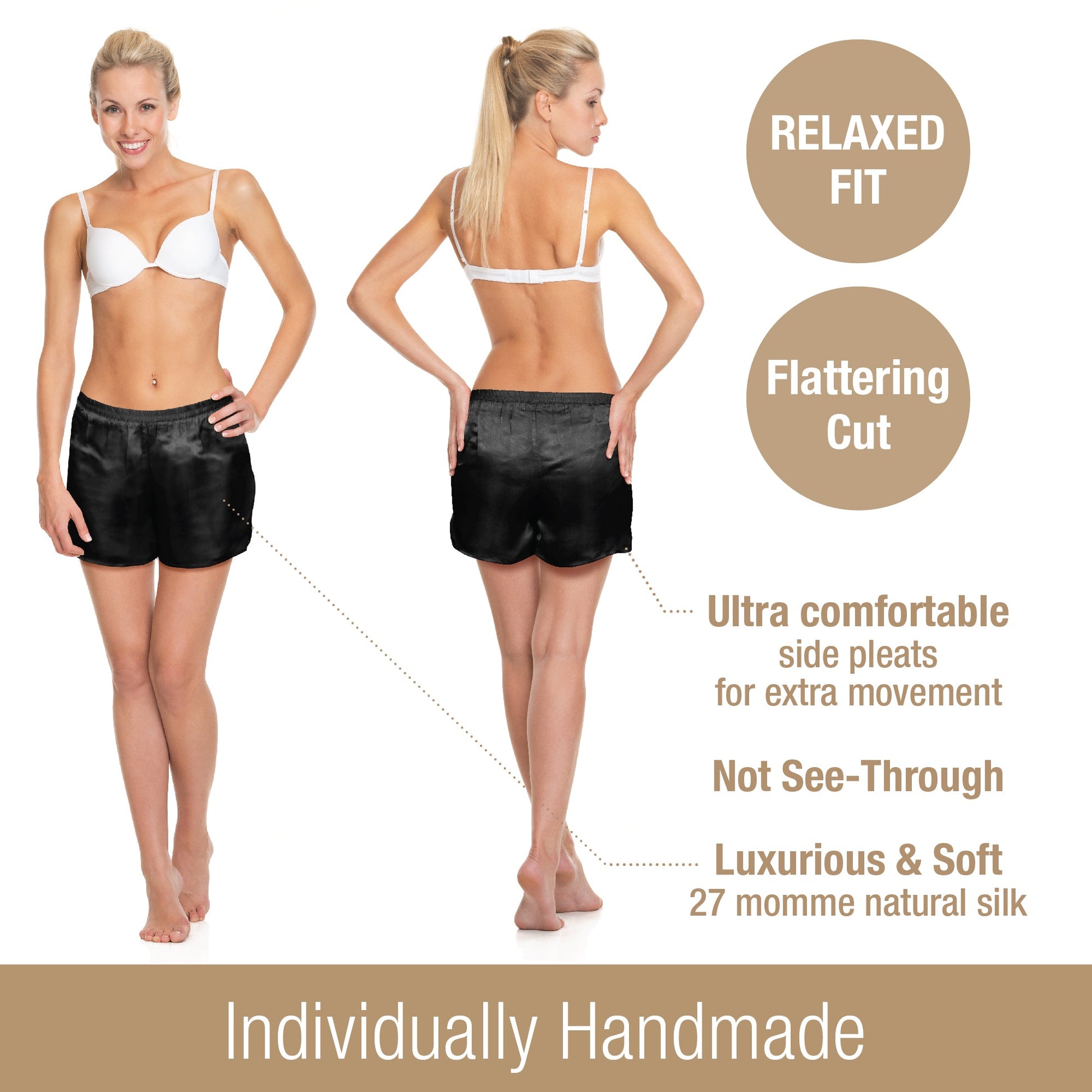 Artisan Silk Pajama Shorts, Washable - Tara Sartoria