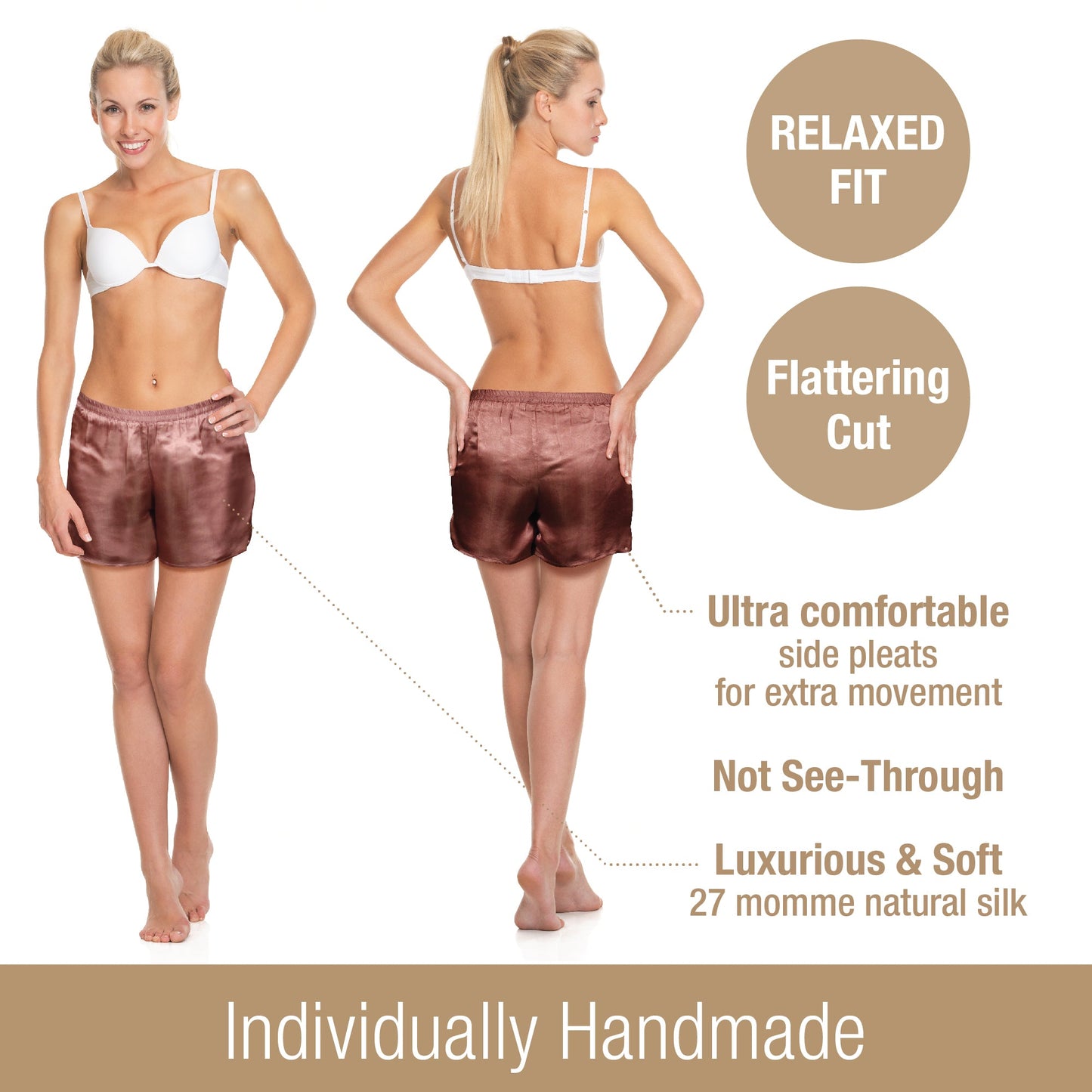 Artisan Silk Pajama Shorts, Washable - Tara Sartoria