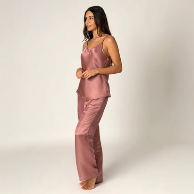 Artisan Silk Pajamas, Cami Pants Set, Washable
