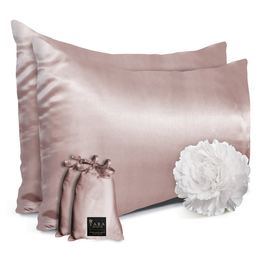 Artisan Silk Pillowcase 2 Pack, Washable, Pink - Tara Sartoria