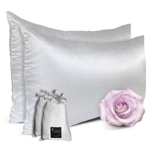 Artisan Silk Pillowcase 2 Pack, Washable, White - Tara Sartoria