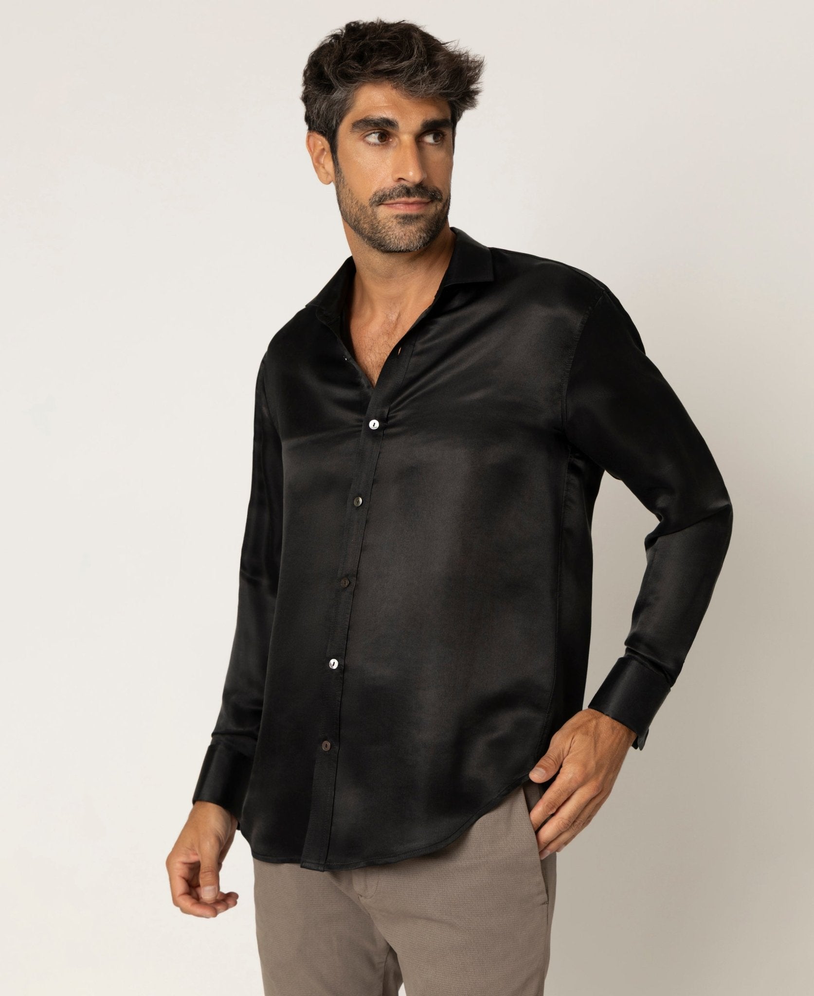 Artisan Silk Shirt, French Cuffs, Washable - Tara Sartoria