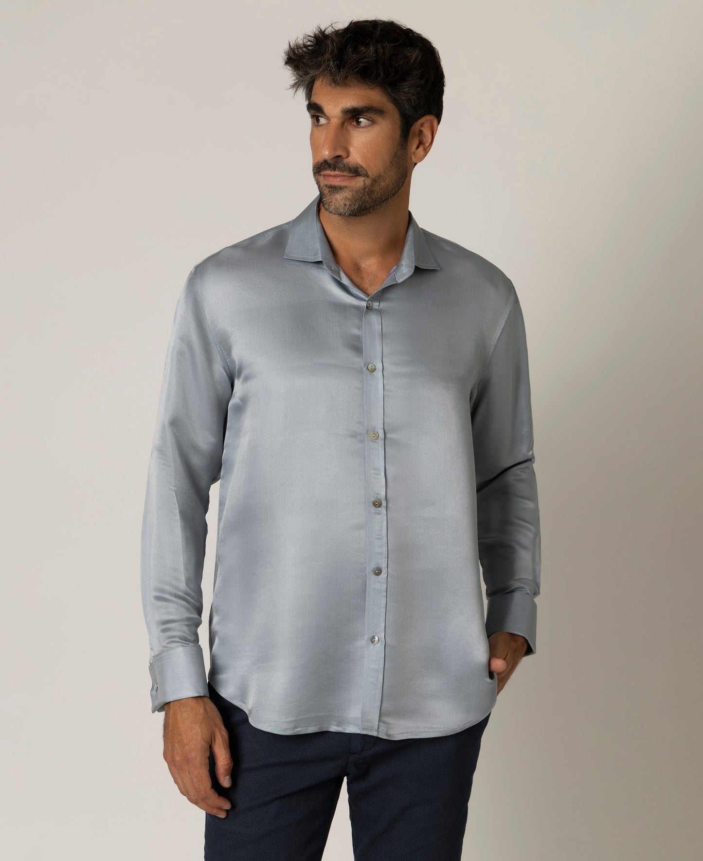 Artisan Silk Shirt, French Cuffs, Washable - Tara Sartoria