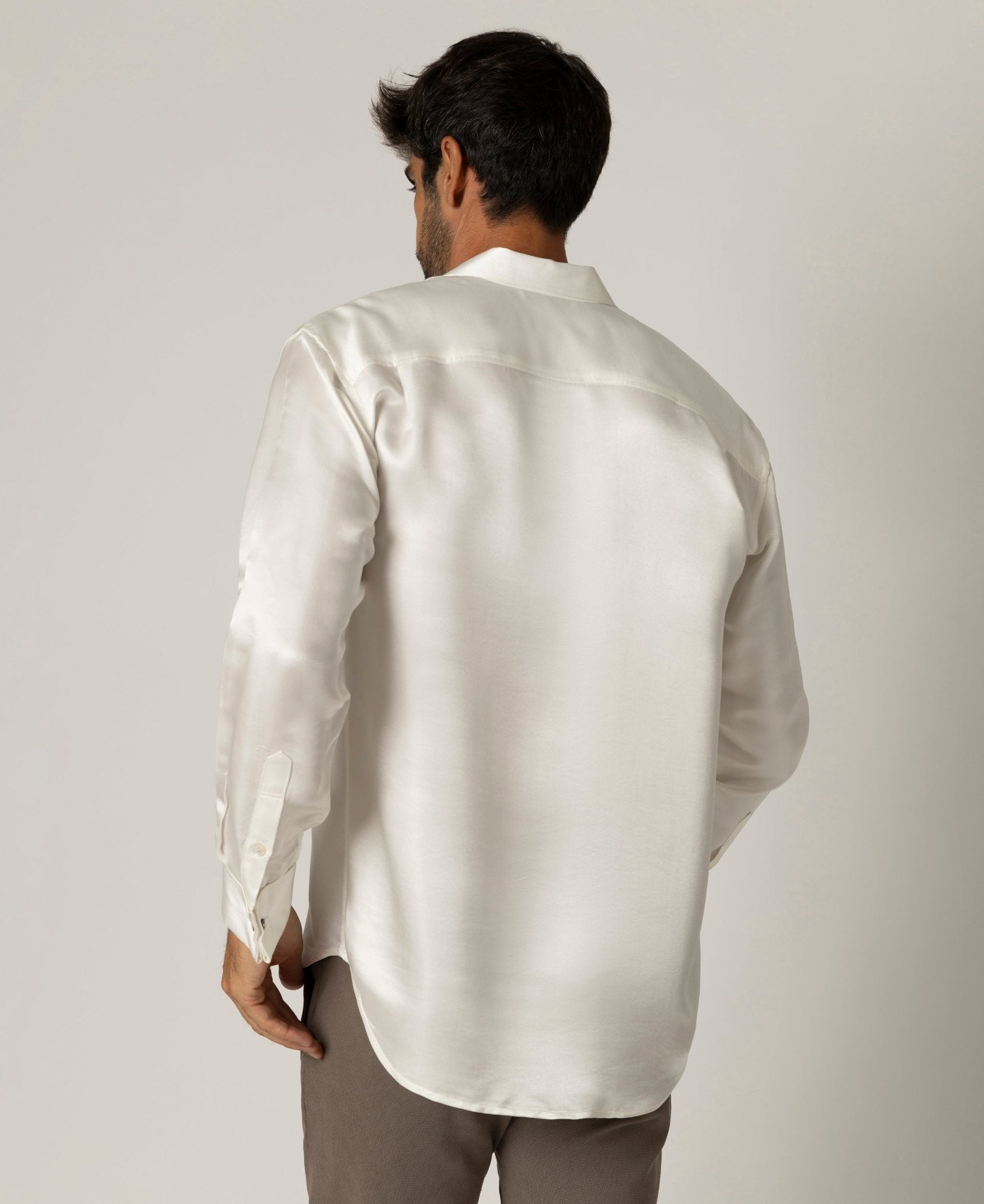 Artisan Silk Shirt, French Cuffs, Washable - Tara Sartoria