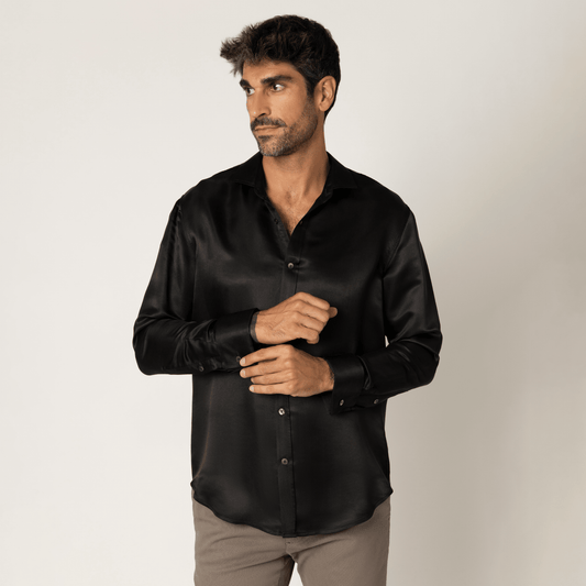 Artisan Silk Shirt, French Cuffs, Washable - Tara Sartoria