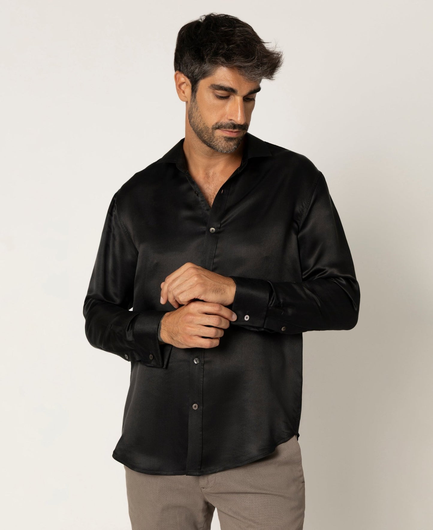 Artisan Silk Shirt, French Cuffs, Washable - Tara Sartoria