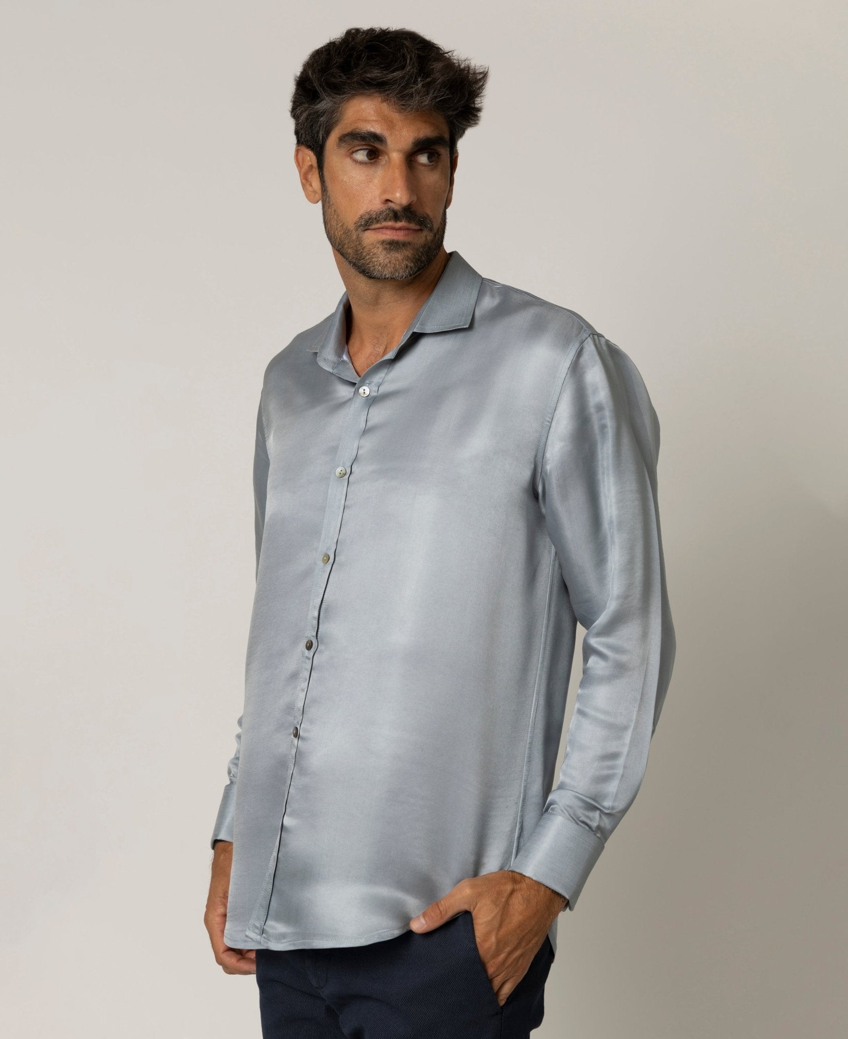 Artisan Silk Shirt, French Cuffs, Washable - Tara Sartoria