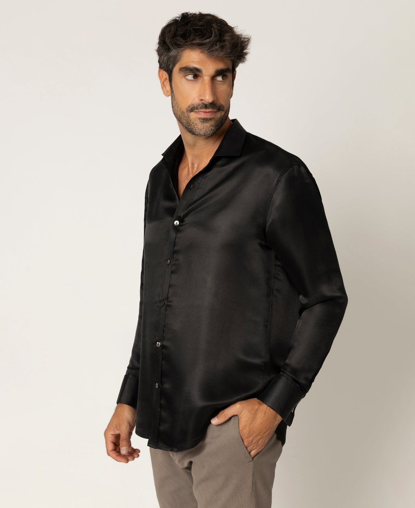 Artisan Silk Shirt, French Cuffs, Washable - Tara Sartoria
