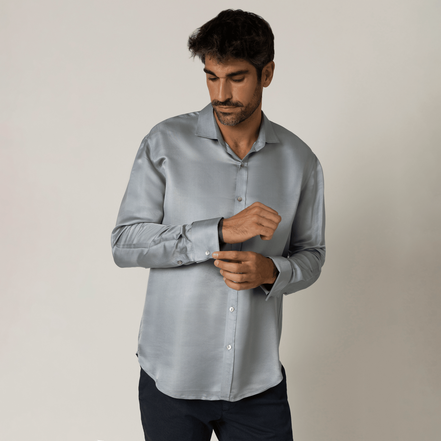 Artisan Silk Shirt, French Cuffs, Washable - Tara Sartoria