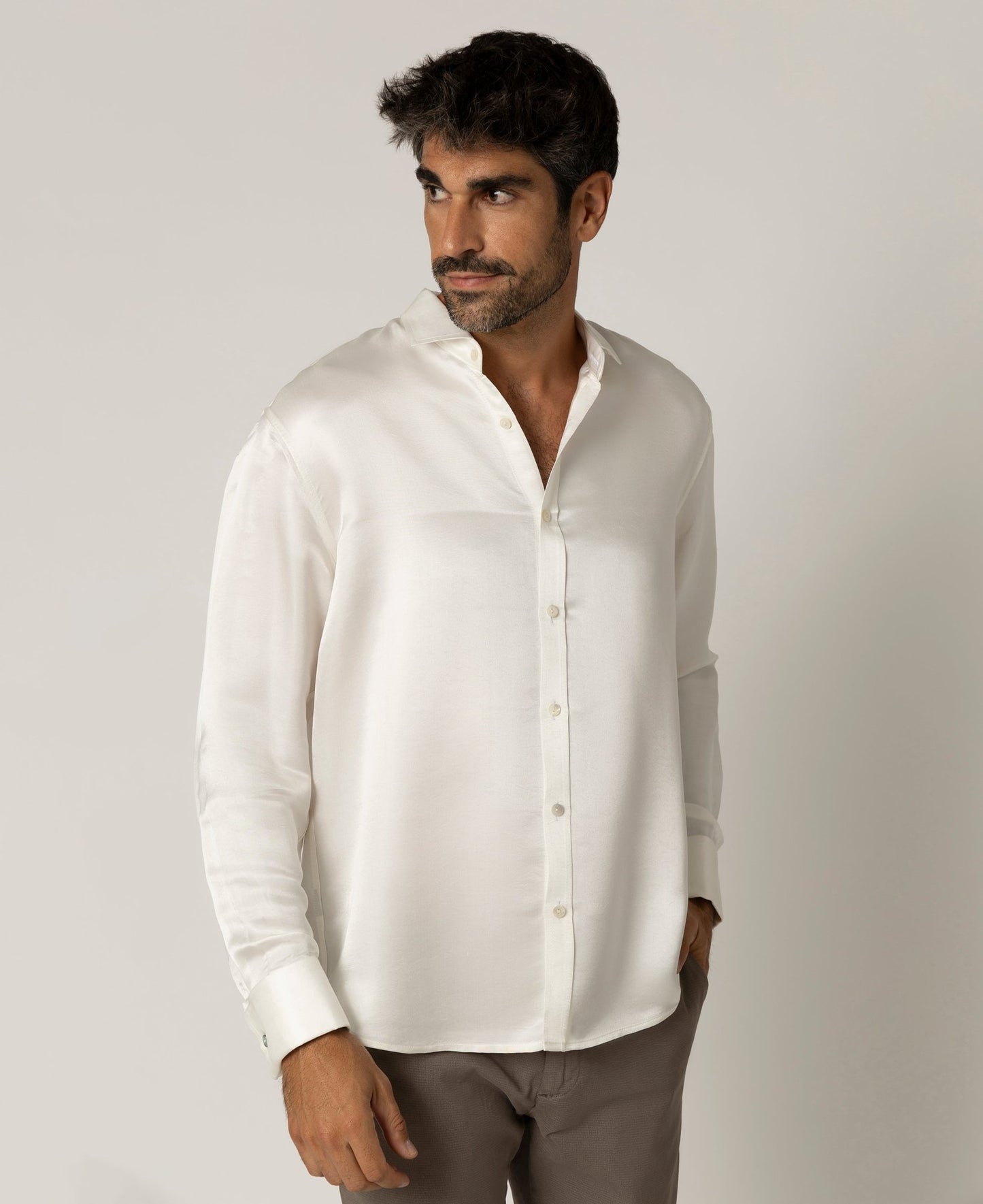 Artisan Silk Shirt, French Cuffs, Washable - Tara Sartoria