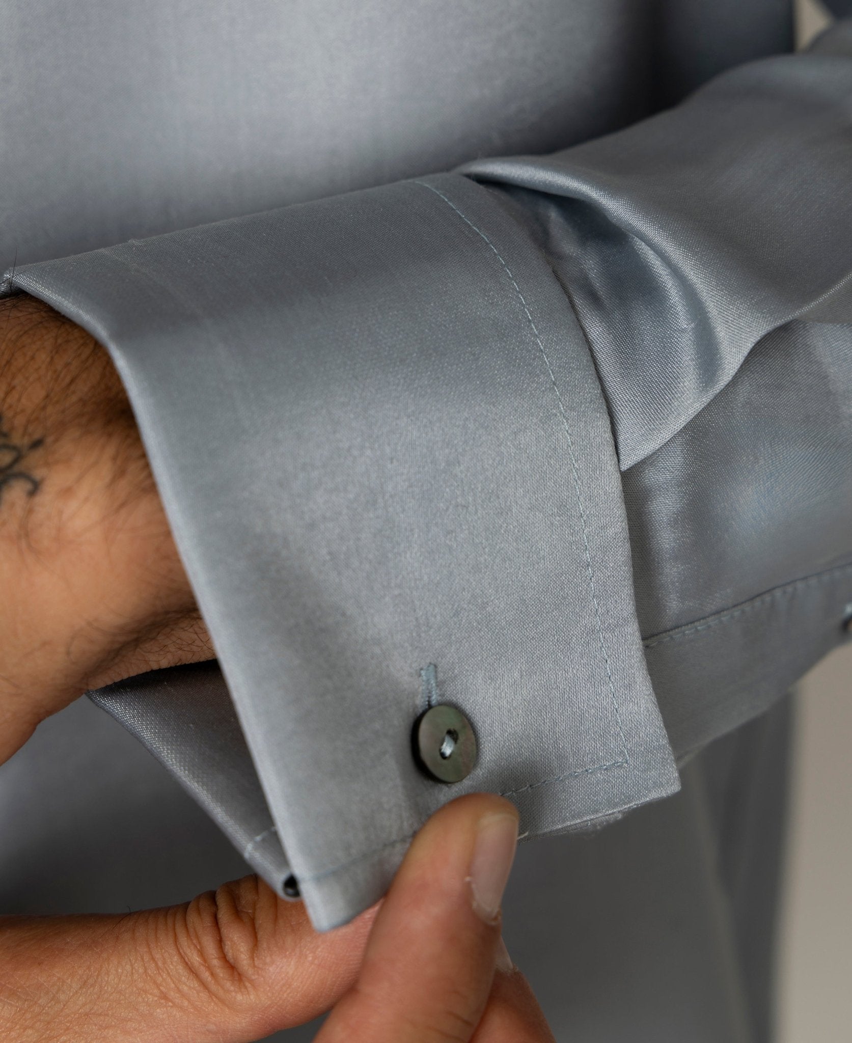 Artisan Silk Shirt, French Cuffs, Washable - Tara Sartoria
