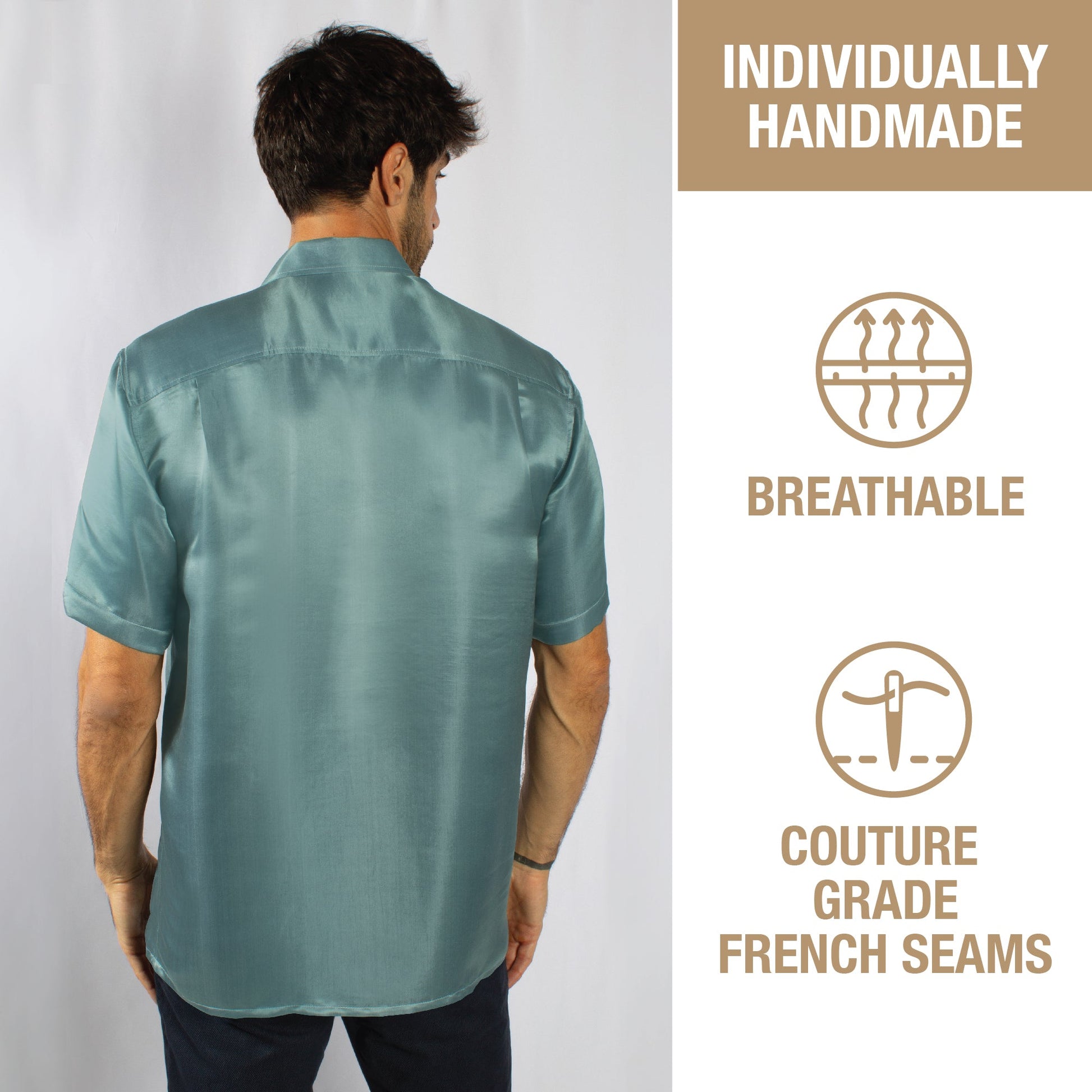 Artisan Silk Shirt Short Sleeves, Washable - Tara Sartoria