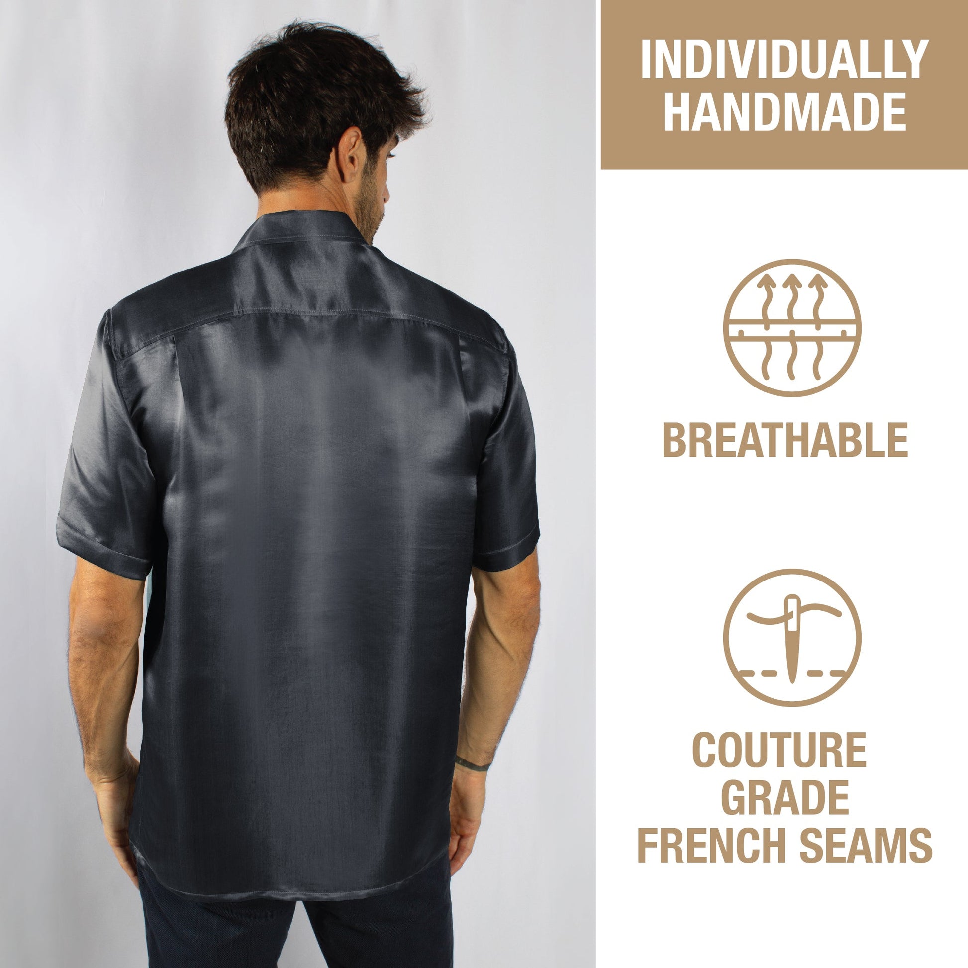 Artisan Silk Shirt Short Sleeves, Washable - Tara Sartoria