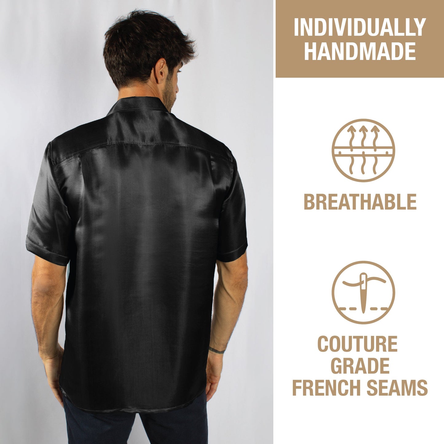 Artisan Silk Shirt Short Sleeves, Washable - Tara Sartoria