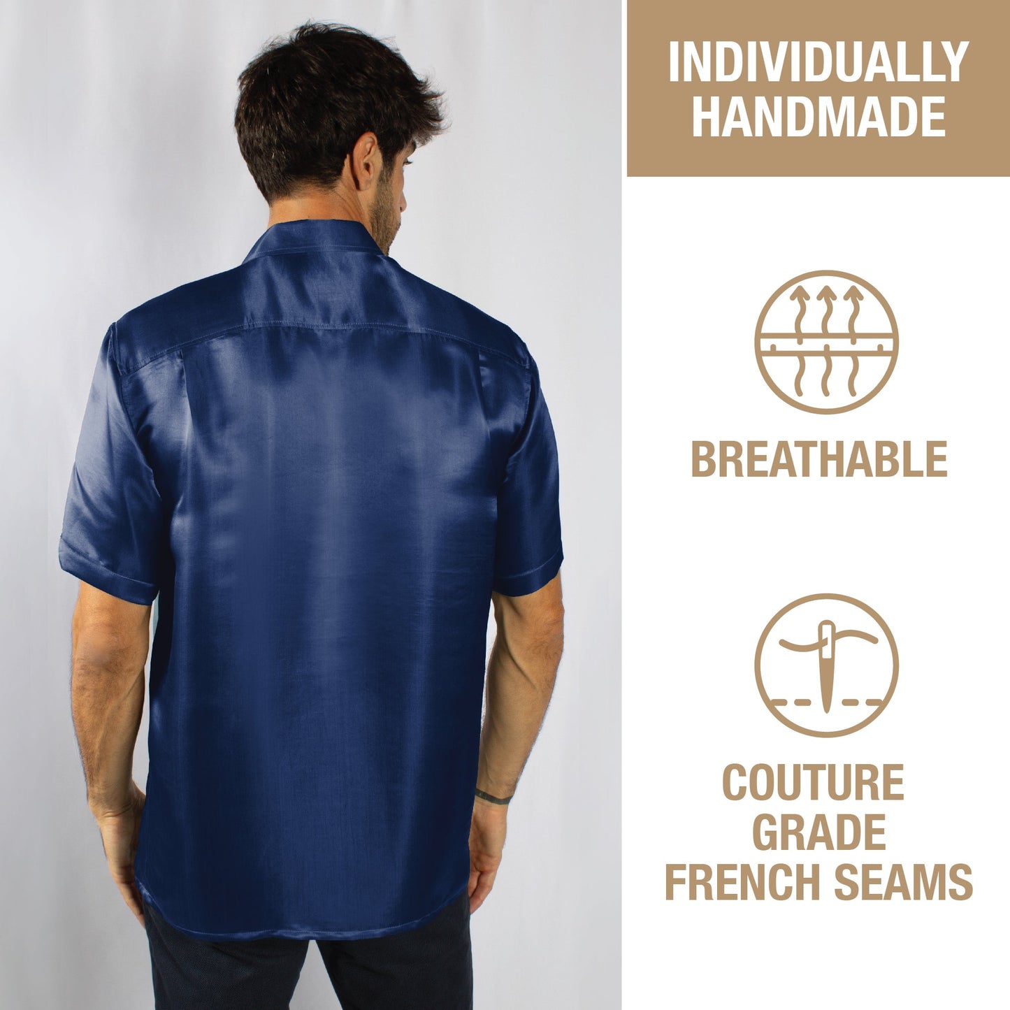 Artisan Silk Shirt Short Sleeves, Washable - Tara Sartoria