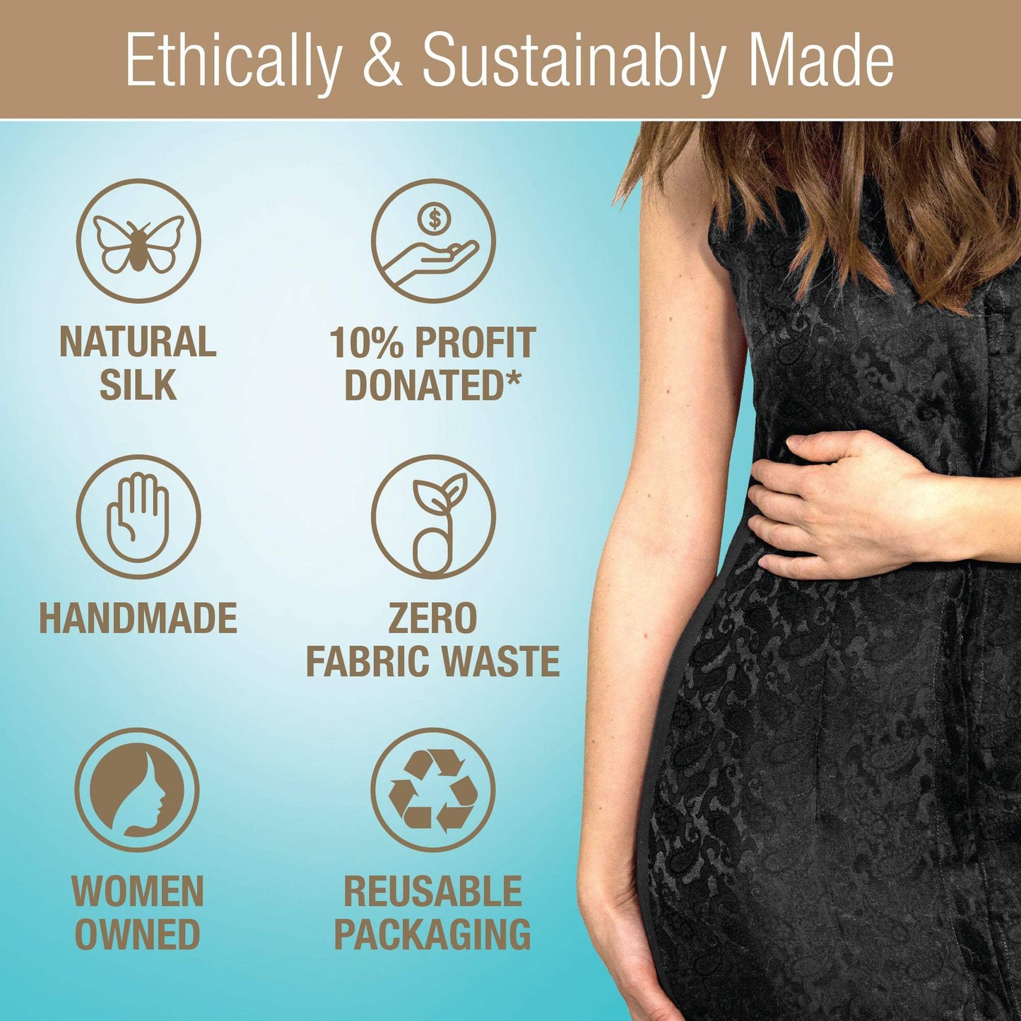 Luxury Artisan Silk Dress For Women Elegant, Wrap Dress Midi Silk & Cotton, Washable Natural Mulberry Silk - Tara Sartoria