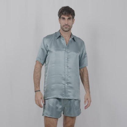 Luxury Artisan Silk Pajamas For Men Short, Washable Mulberry Silk