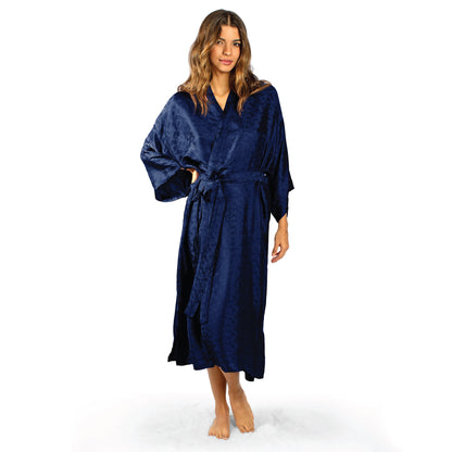 Luxury Artisan Silk Kimono Robes For Women, Jacquard, Washable Natural Mulberry Silk