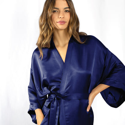 Luxury Artisan Silk Kimono Robes For Women, Short, Washable Natural Mulberry Silk