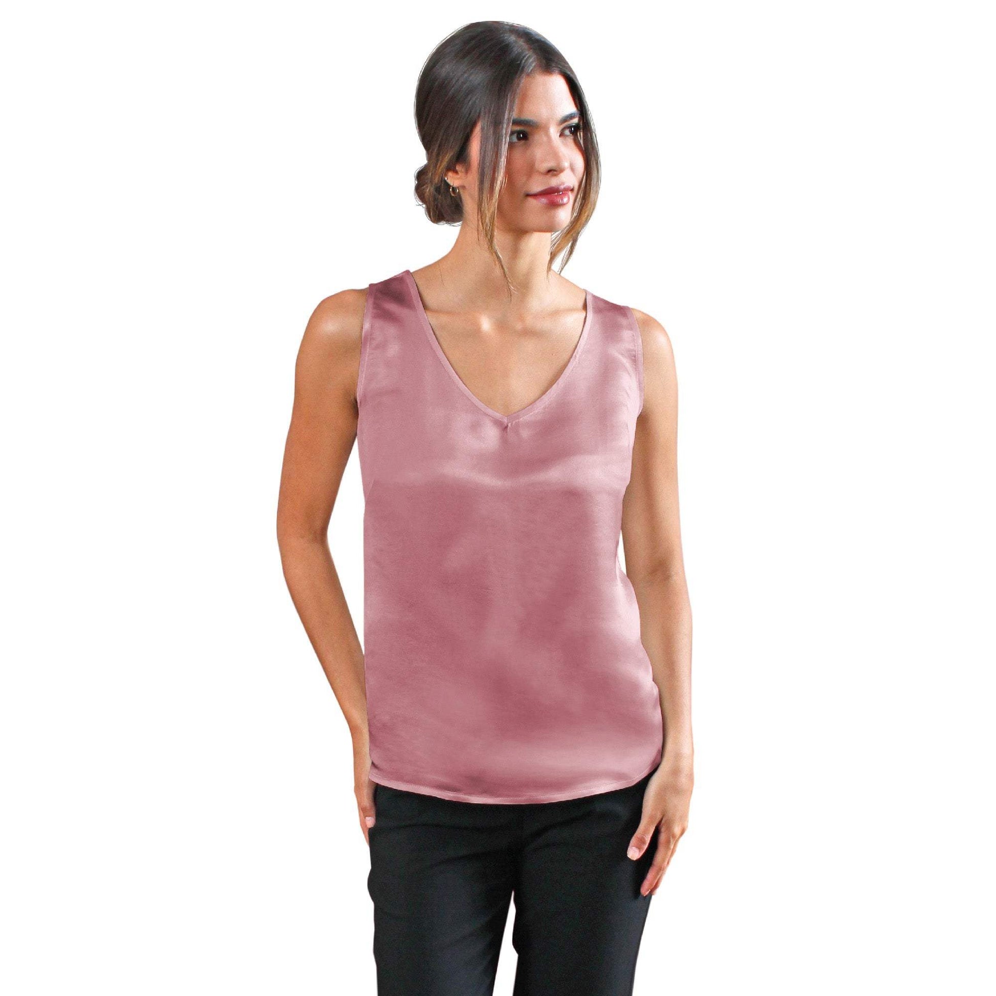 Luxury Artisan Silk Blouse Sleeveless, Tank Top V Neck, Washable Natural  Mulberry Silk