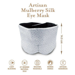 Full Black-Out Silk Sleep Mask in Grey