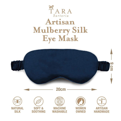 Luxury Silk Sleep Mask in Blue Tara Sartoria