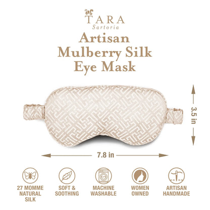 Luxury Silk Sleep Mask in Beige Tara Sartoria