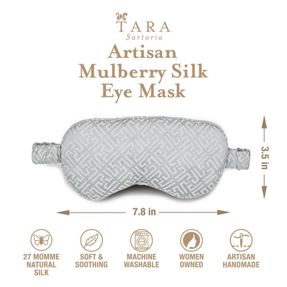 Luxury Silk Sleep Mask in Gray Tara Sartoria
