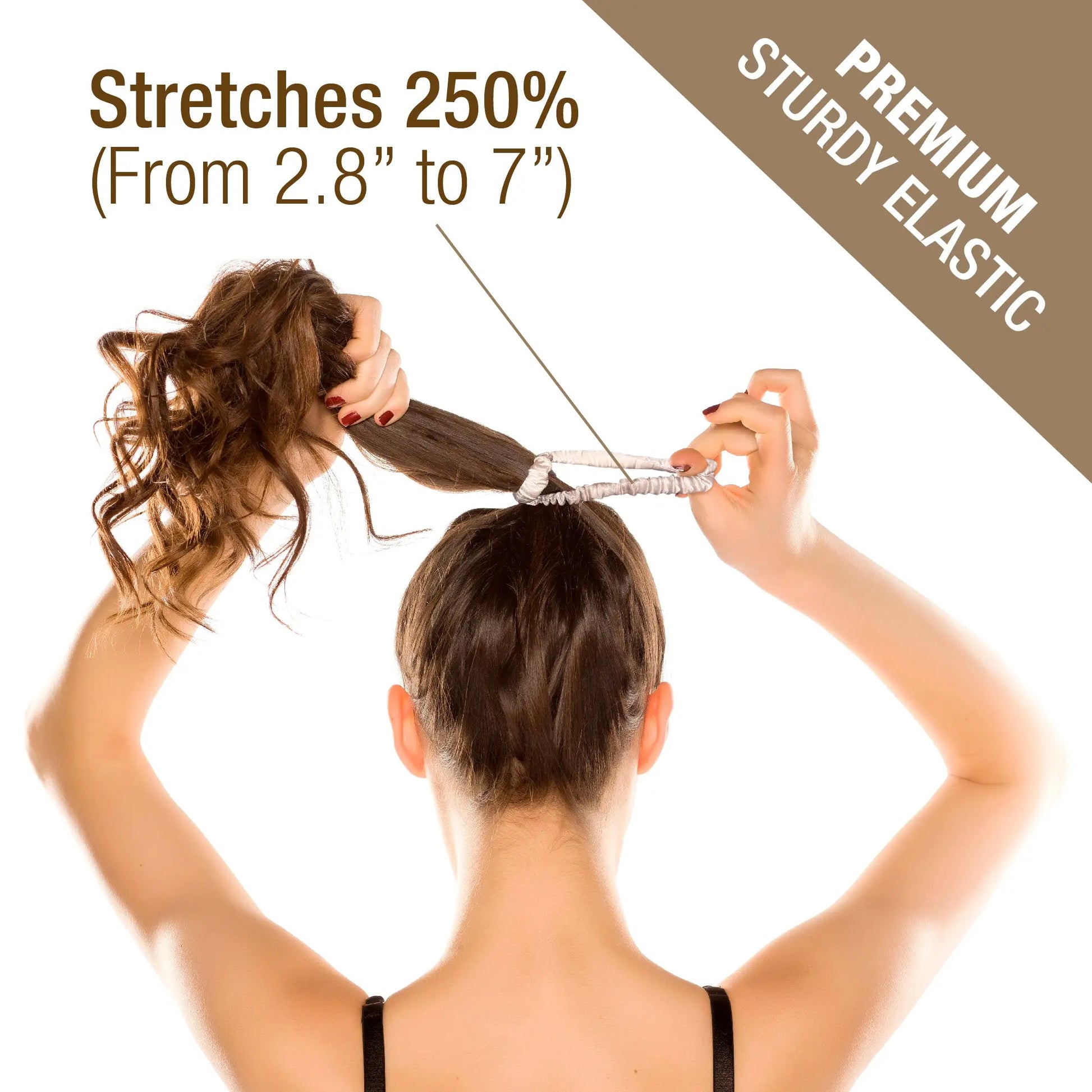 Skinny Silk Scrunchies For Hair, 6 Pieces (Onyx Black, Nude Beige, Vintage Pink) Tara Sartoria