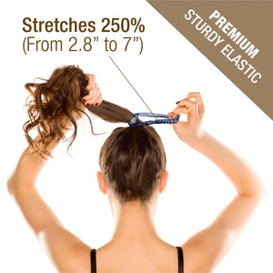 Skinny Silk Scrunchies For Hair, 3 Pieces (Light Blue, Navy Blue, Silver Grey)
