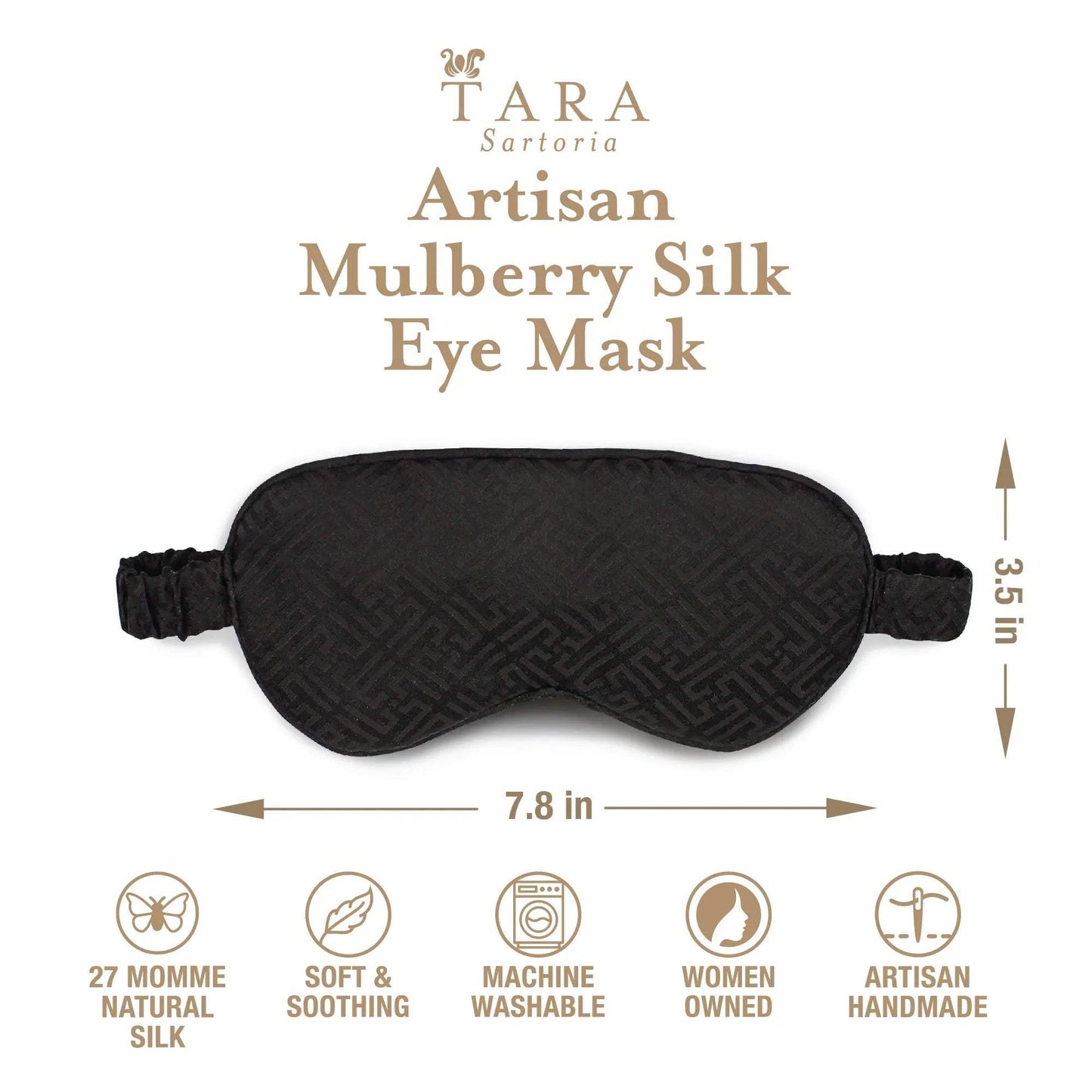 Luxury Silk Sleep Mask in Black - Tara Sartoria