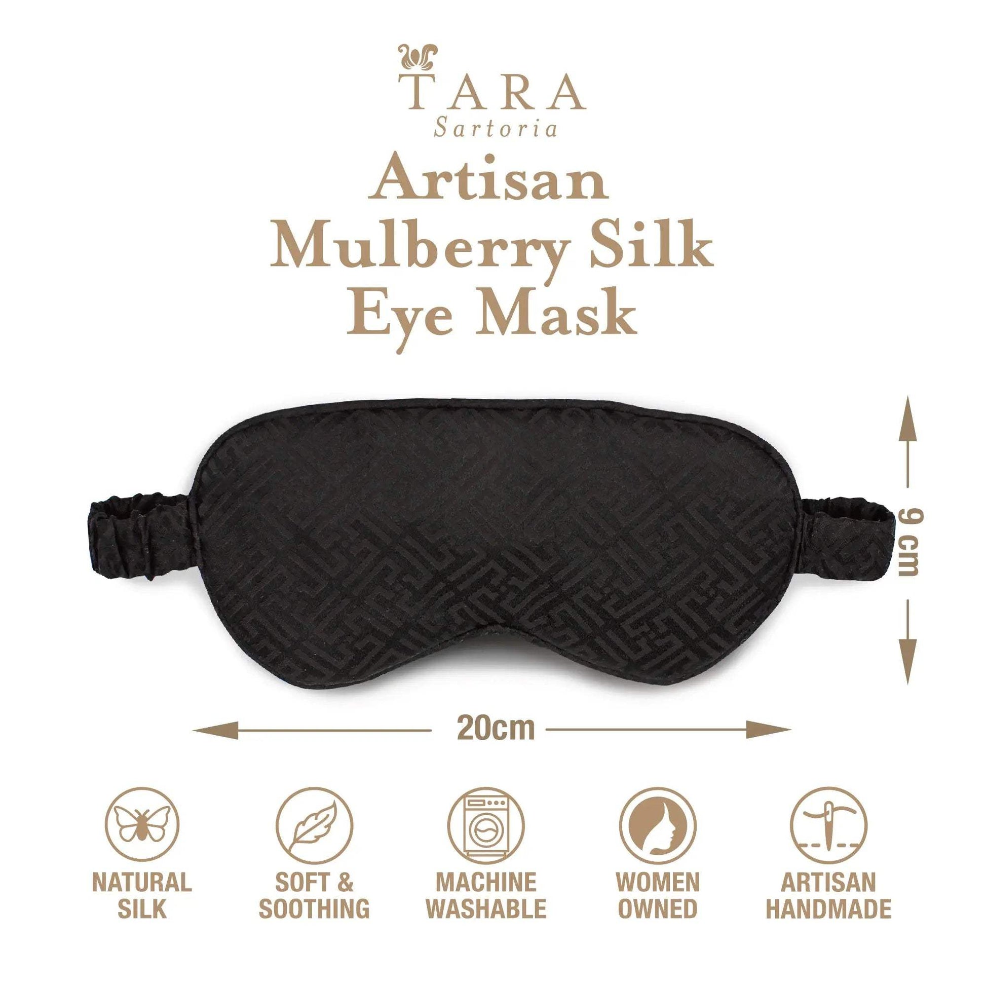 Luxury Silk Sleep Mask in Black - Tara Sartoria