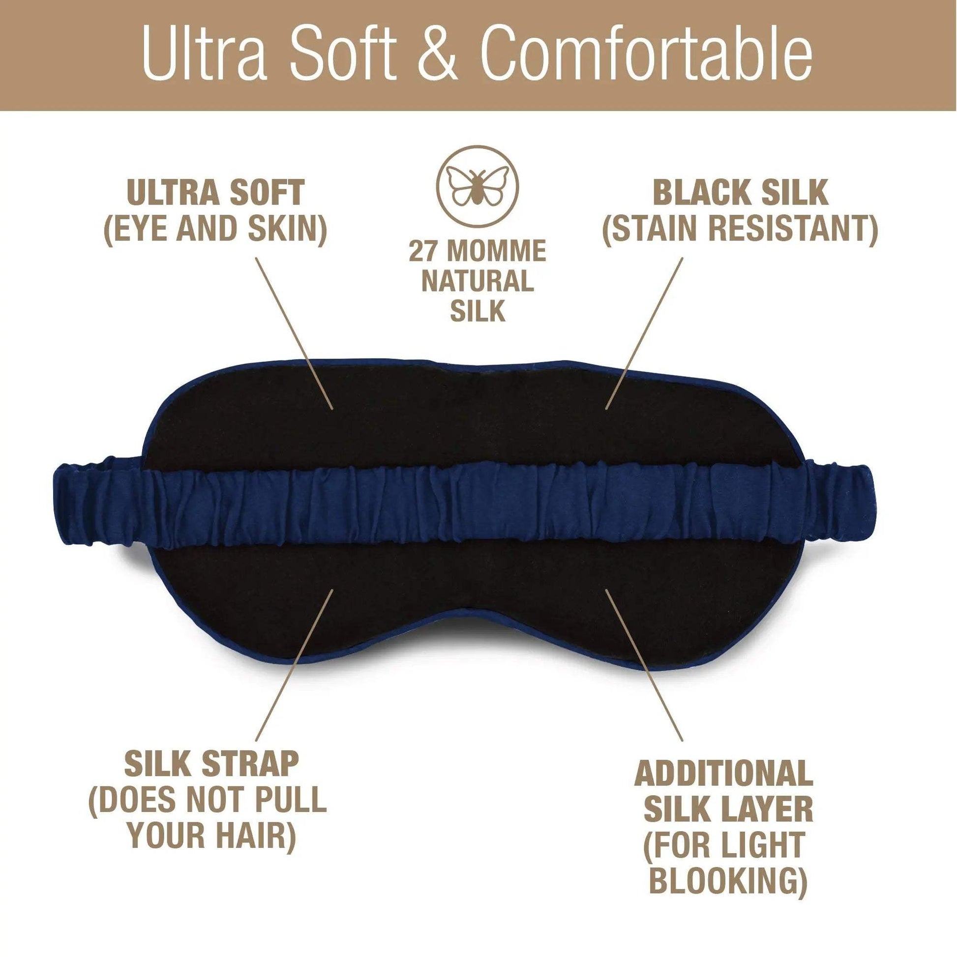 Luxury Silk Sleep Mask in Blue - Tara Sartoria