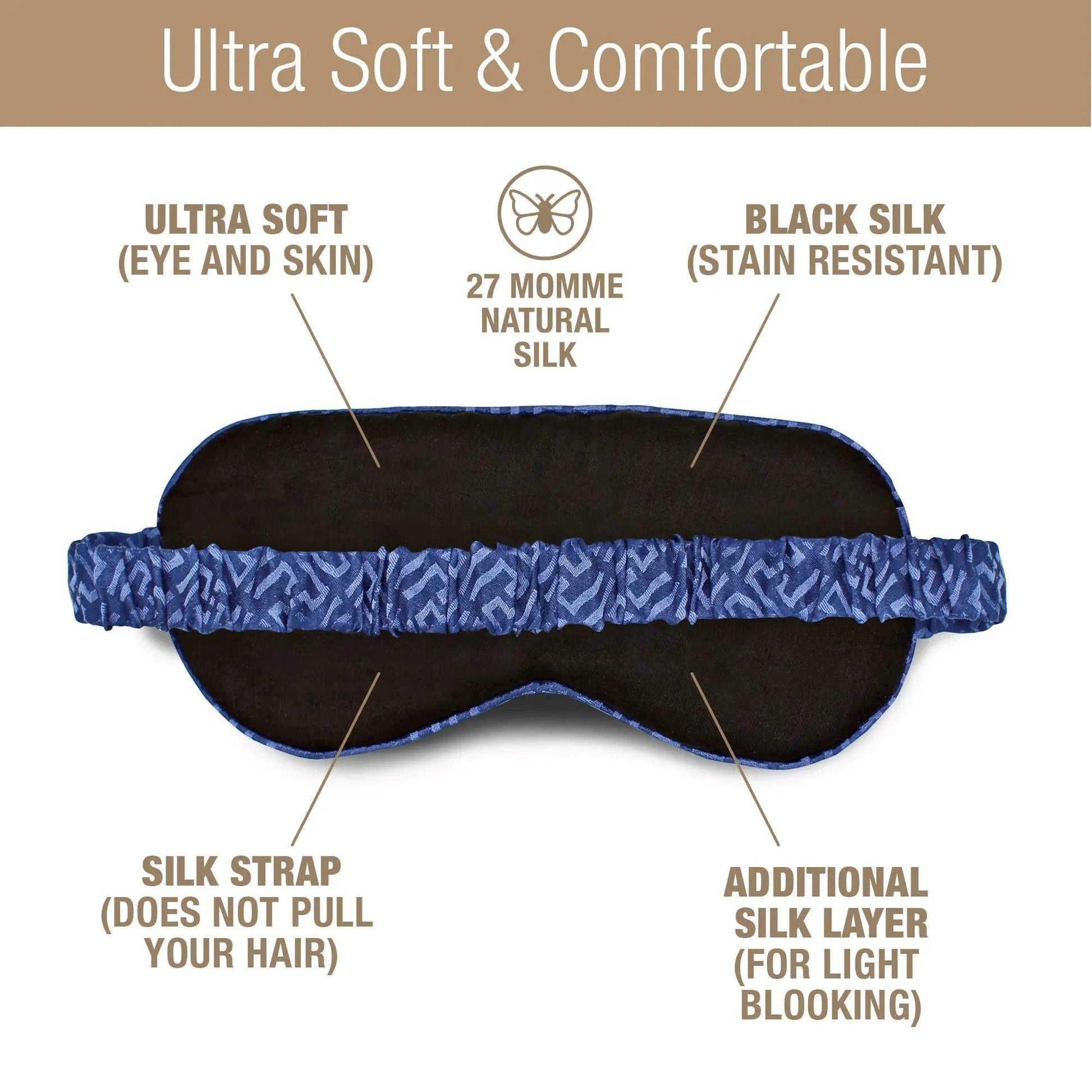 Luxury Silk Sleep Mask in Blue - Tara Sartoria