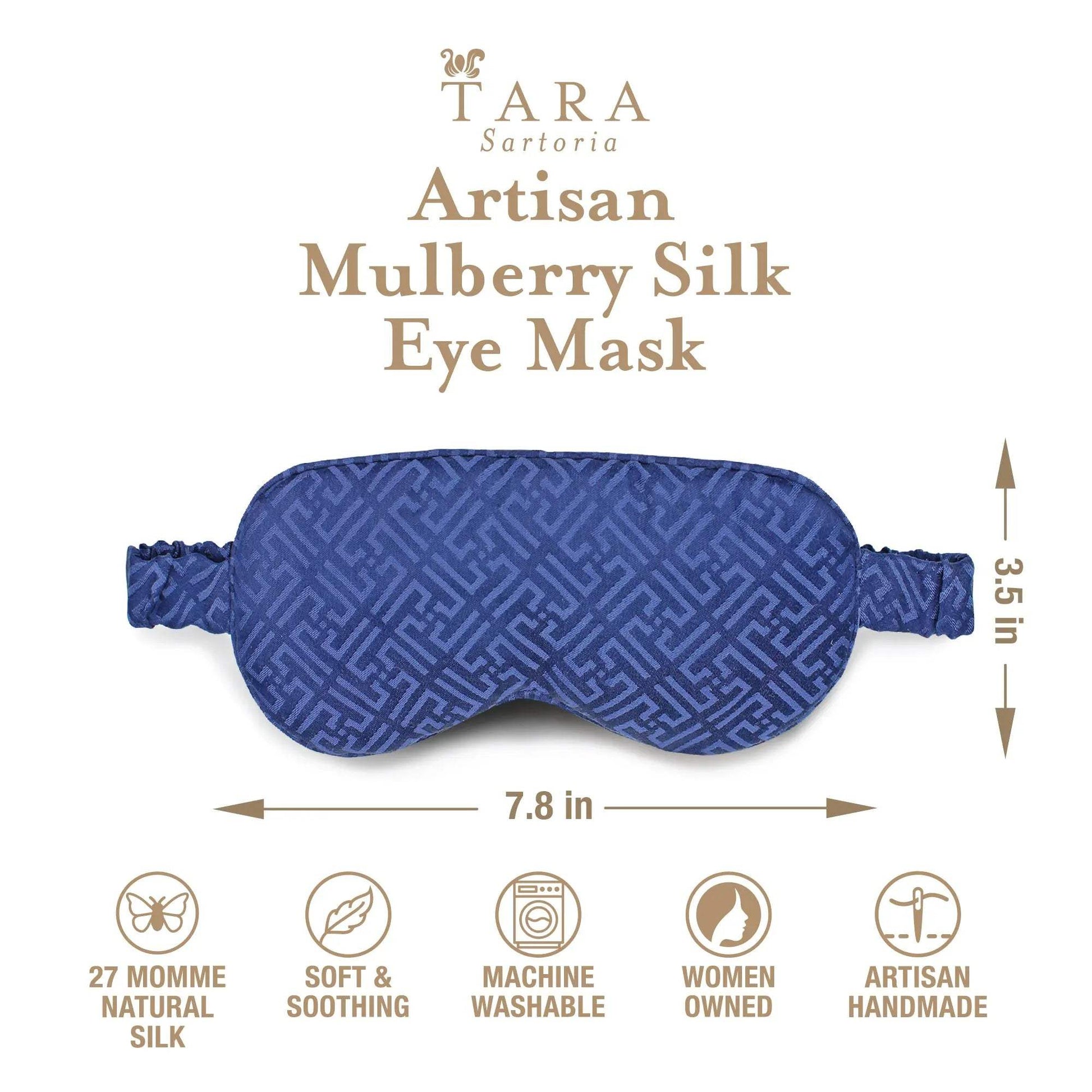 Luxury Silk Sleep Mask in Blue - Tara Sartoria
