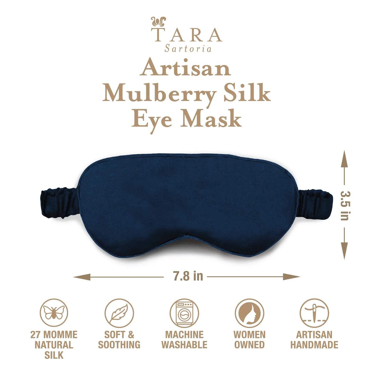 Luxury Silk Sleep Mask in Blue - Tara Sartoria