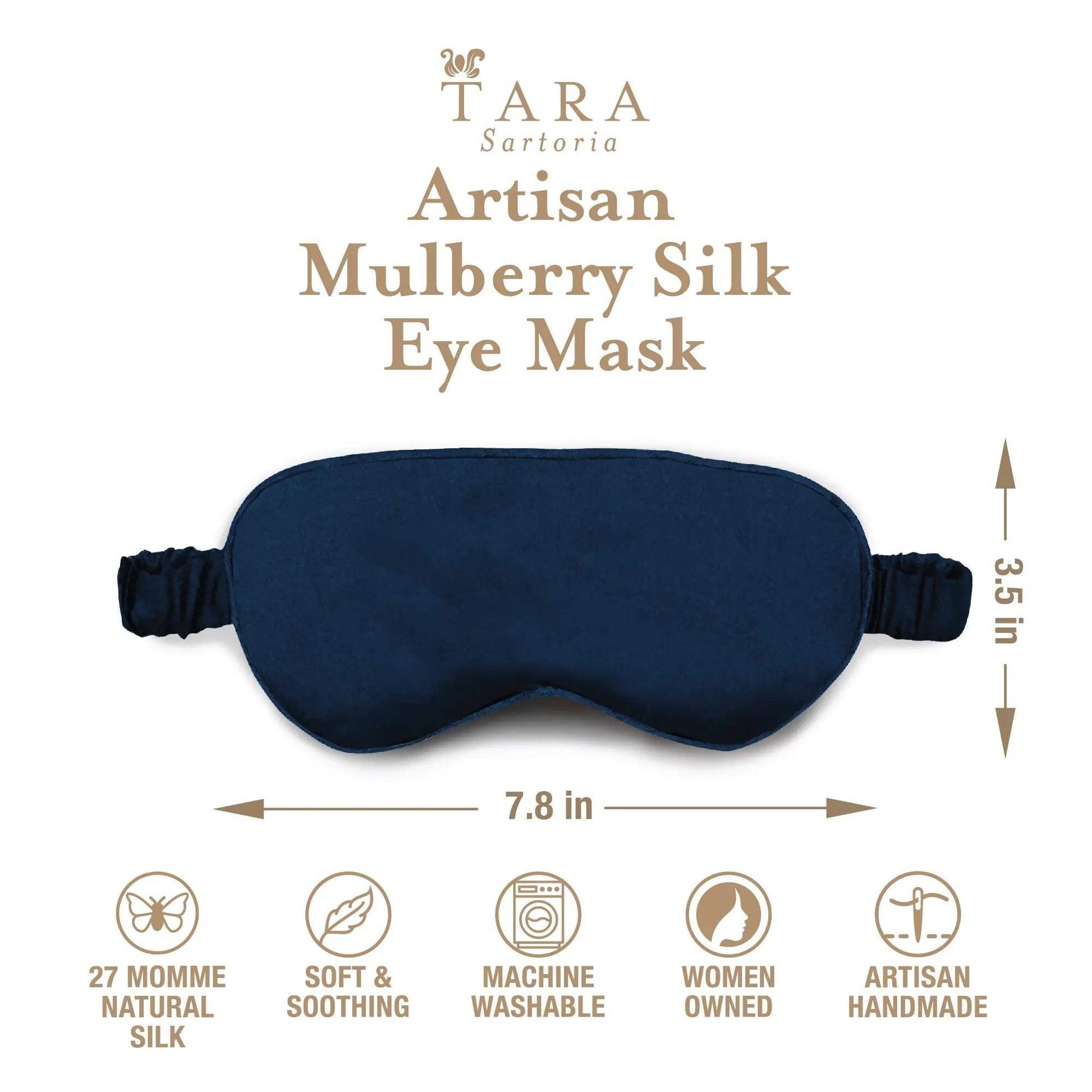 Luxury Silk Sleep Mask in Blue - Tara Sartoria