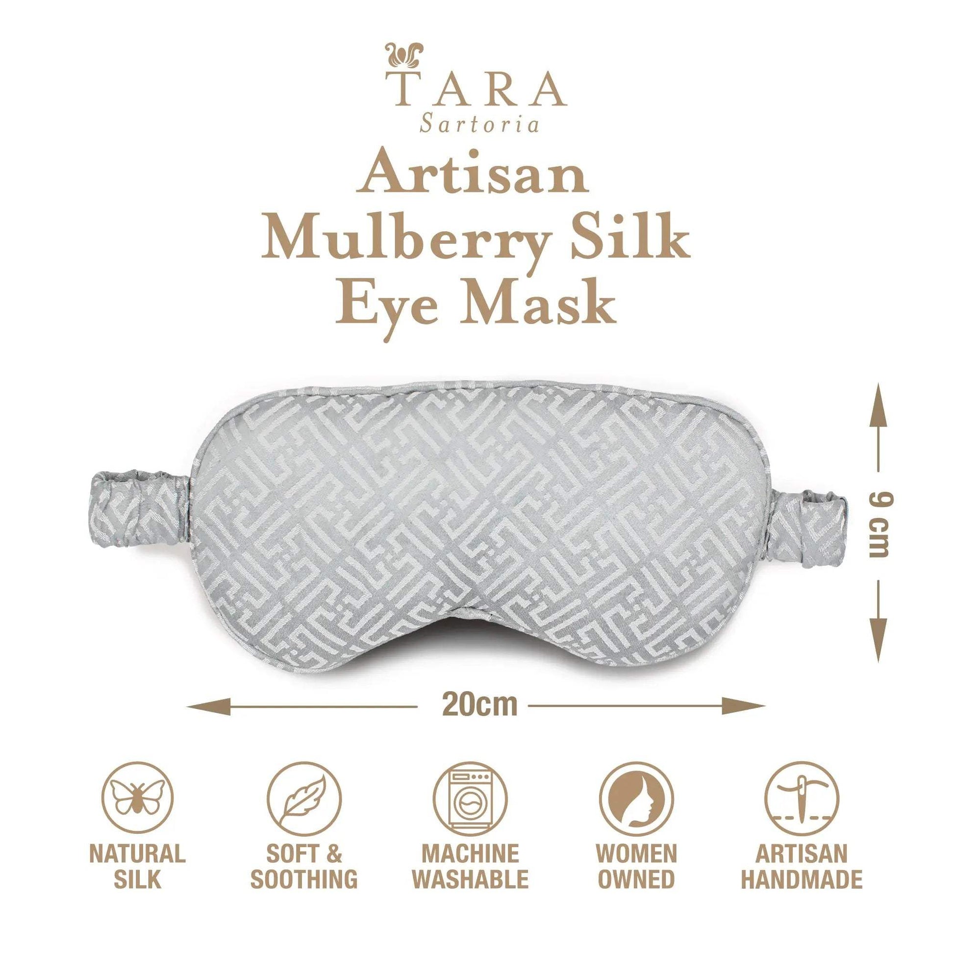 Luxury Silk Sleep Mask in Gray - Tara Sartoria