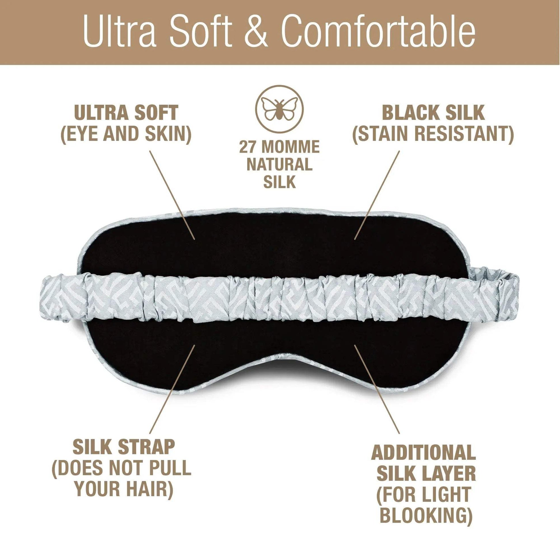Luxury Silk Sleep Mask in Gray - Tara Sartoria