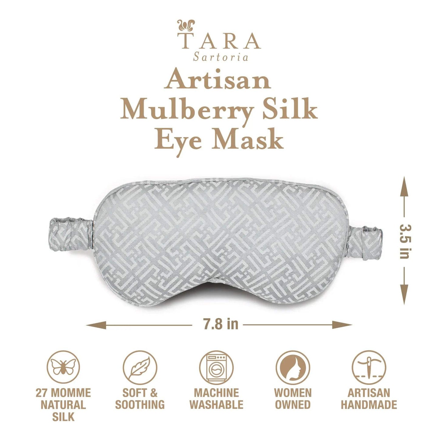 Luxury Silk Sleep Mask in Gray - Tara Sartoria