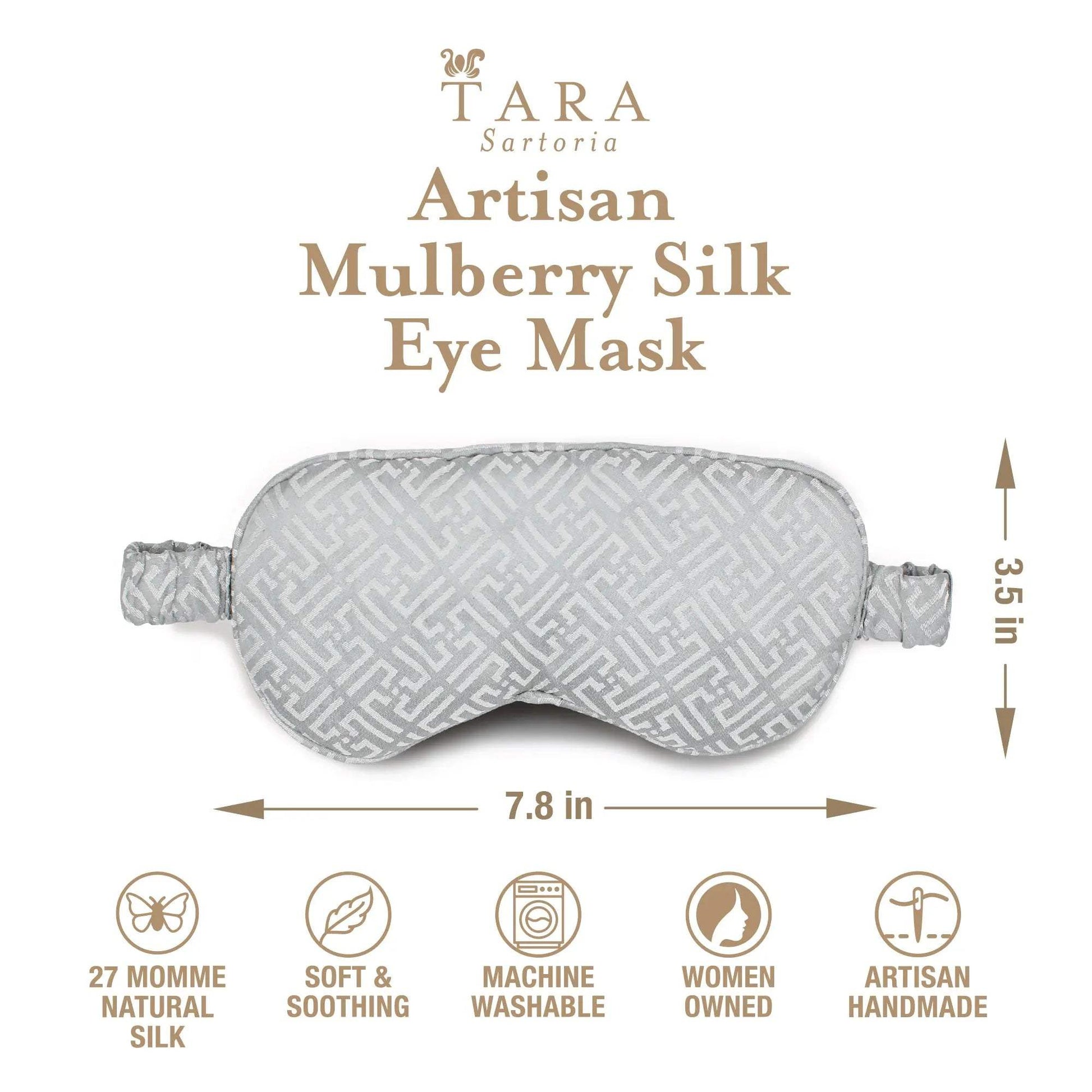Luxury Silk Sleep Mask in Gray - Tara Sartoria